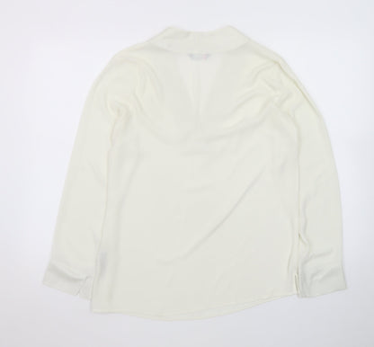 Marks and Spencer Women’s Ivory V-Neck Long Sleeve Blouse Size 10
