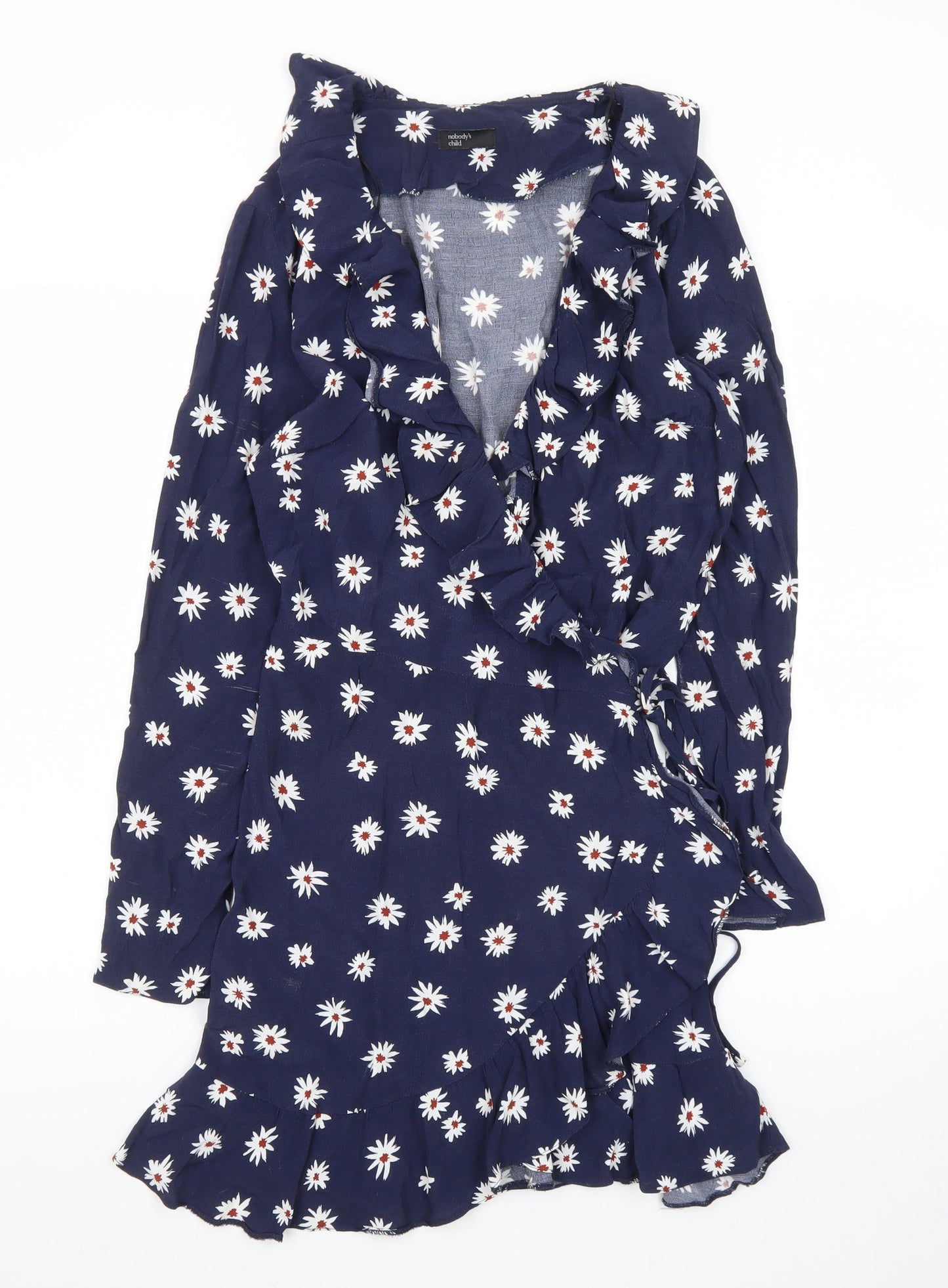 Nobody's Child Women's Blue Floral Wrap Dress Size 12