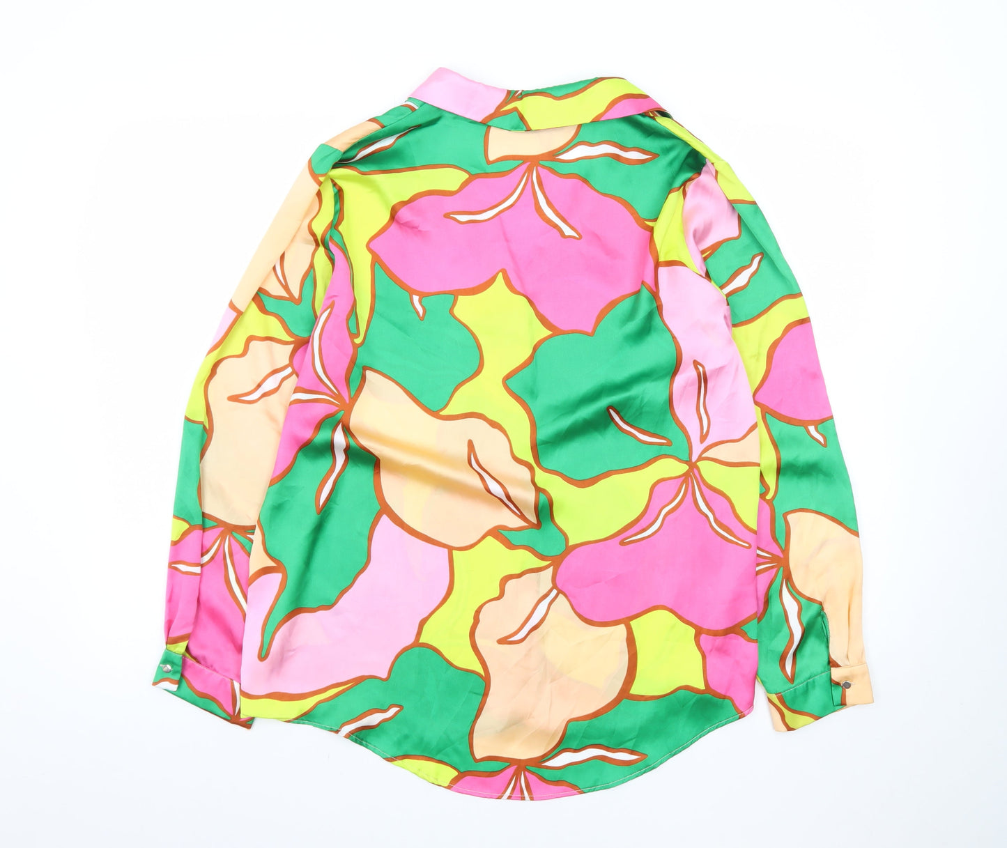 Zara Women's Multicoloured Floral Satin Blouse Size 12