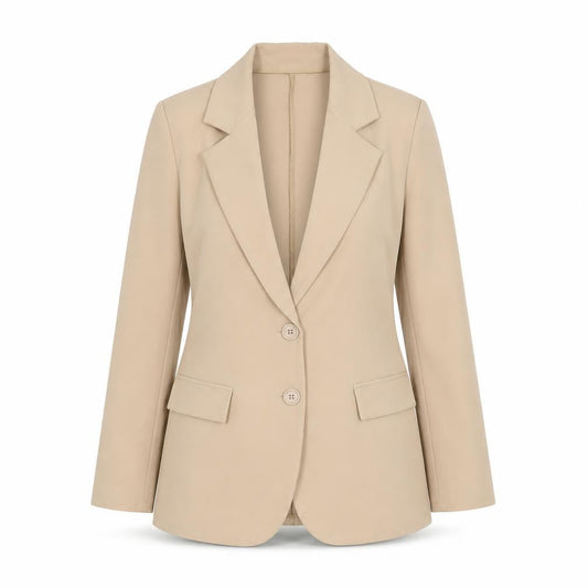 Boohoo Women Beige Regular Long Sleeve Blazer Jacket UK 10