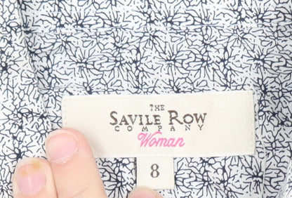 The Savile Row Company Women’s Blue Floral Sleeveless Button-Up Shirt Size 8