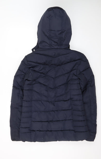 Dorothy Perkins Women’s Blue Tall Size 10 Quilted Hooded Puffer Jacket