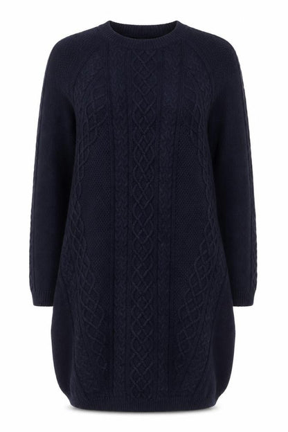 Hobbs Women Blue Knit Long Sleeve Jumper Dress Size 14