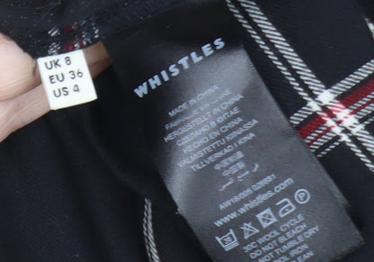 Whistles Women's Black Check Shirt Dress Size 8 Short Sleeve