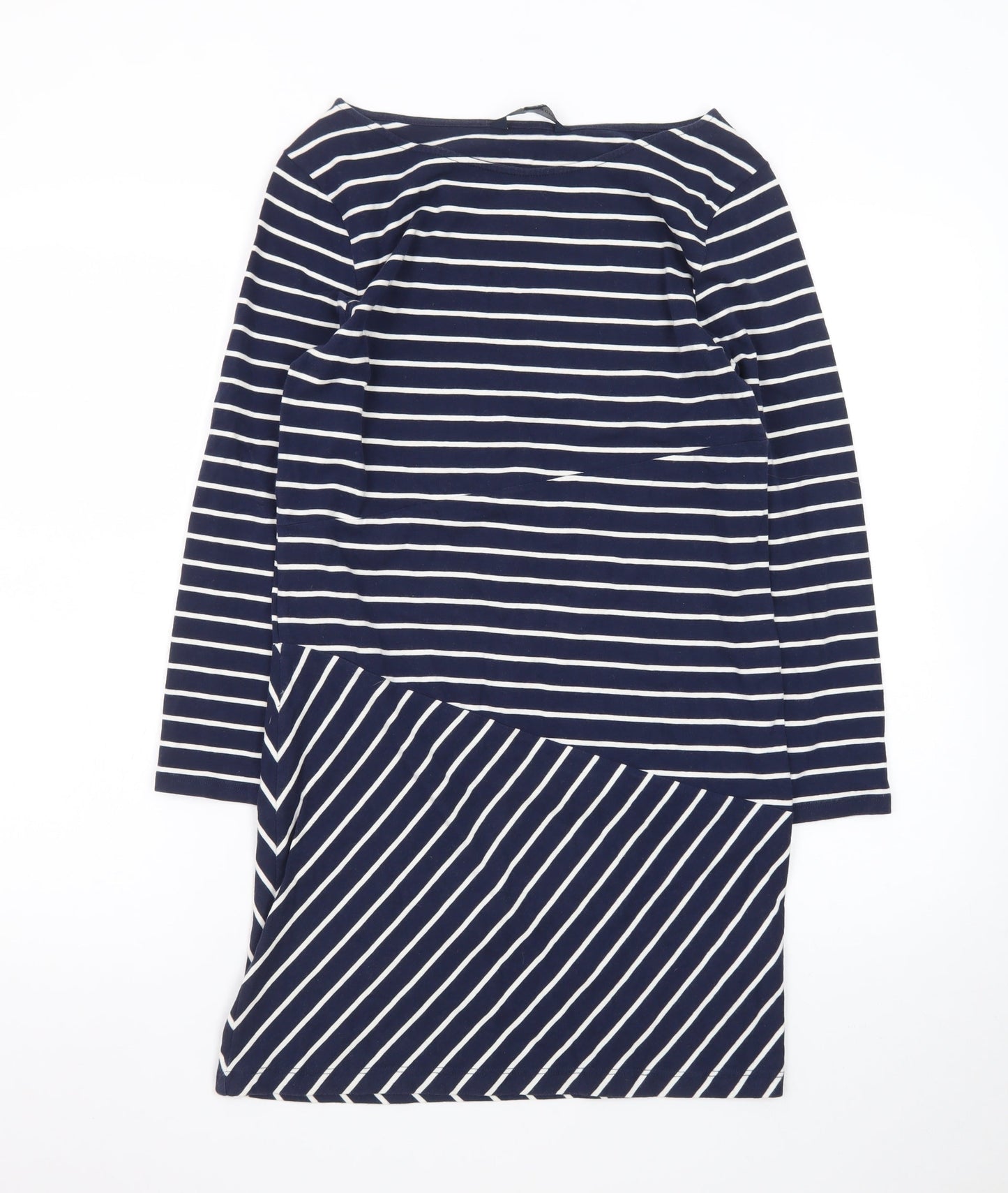 French Connection Women Blue Striped Shift Dress Size 10