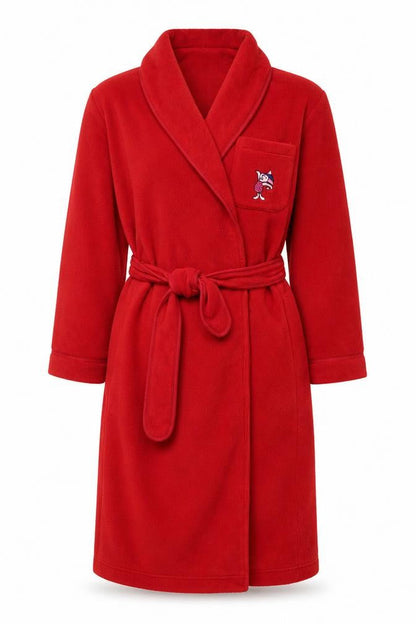 Disney Red Fleece Winnie The Pooh Women's S Robe Belted Kimono Style