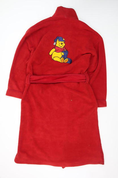 Disney Red Fleece Winnie The Pooh Women's S Robe Belted Kimono Style