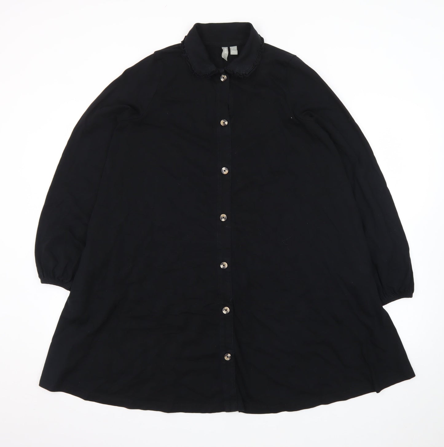 ASOS Women’s Black Long Sleeve Collared Shirt Dress Size 8