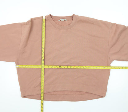 AllSaints Women’s Pink Pullover Sweatshirt Medium Cotton Blend