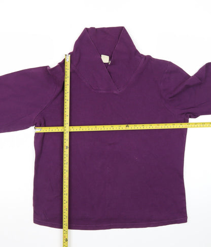 Cotton Traders Women's Purple Long Sleeve Roll Neck Top Size 14