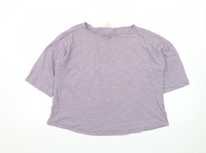Seasalt Cornwall Women's Purple Organic Cotton 3/4 Sleeve T-Shirt UK 12