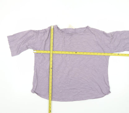 Seasalt Cornwall Women's Purple Organic Cotton 3/4 Sleeve T-Shirt UK 12