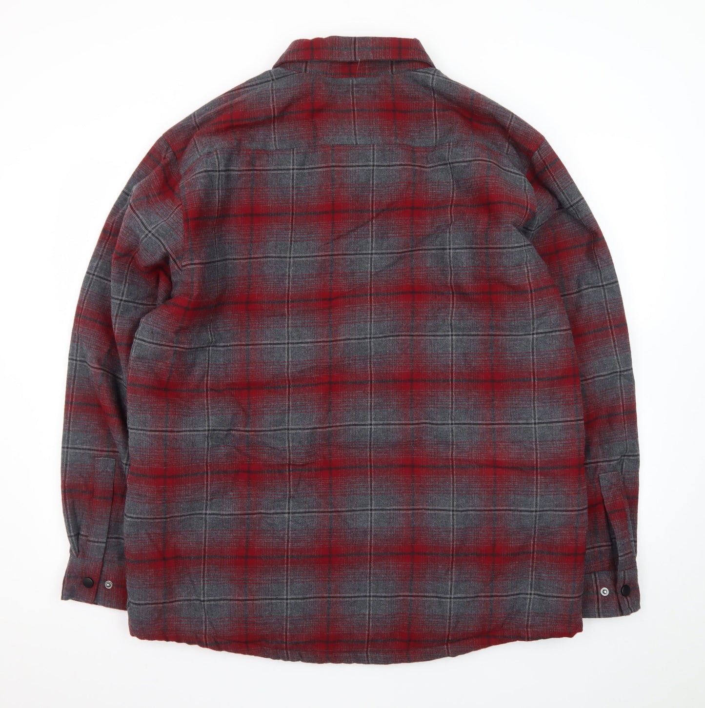 Rugged Elements Mens Red Check Flannel Puffer Jacket L