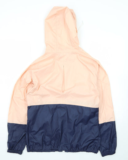 Columbia Women's Pink and Navy Lightweight Hooded Windbreaker Jacket Size S