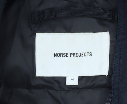 Norse Projects Men's Blue Hooded Down Puffer Jacket Size M