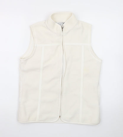 TIGI WEAR Women's Ivory Fleece Zip Waistcoat Size 10