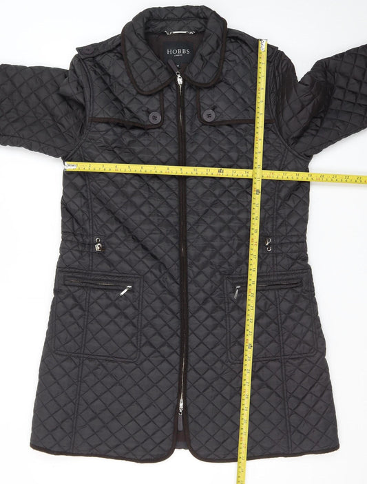 Hobbs Women’s Black Quilted Mid-Length Coat Size 14