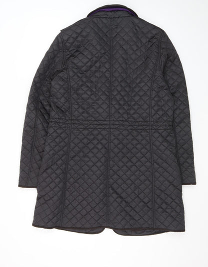 Hobbs Women’s Black Quilted Mid-Length Coat Size 14