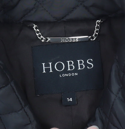 Hobbs Women’s Black Quilted Mid-Length Coat Size 14