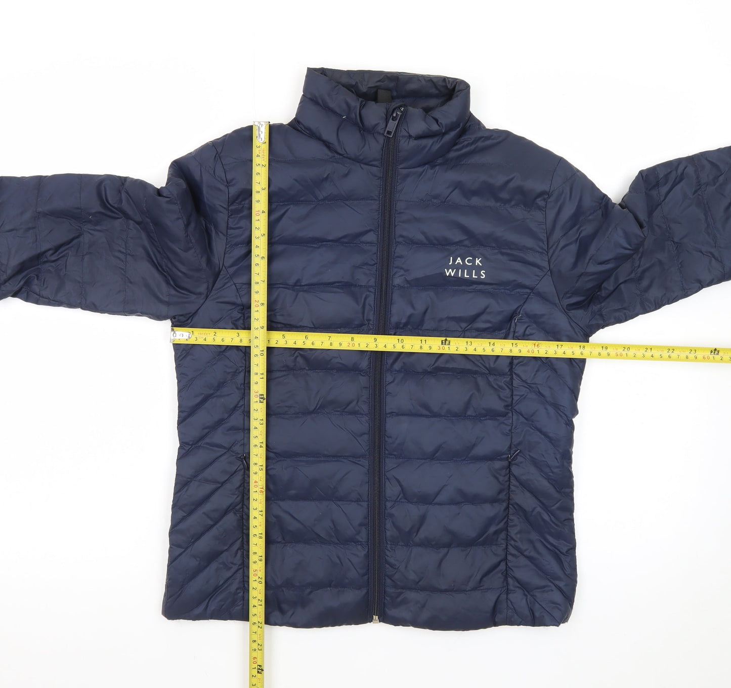 Jack Wills Women's Blue Quilted Puffer Jacket Size 10