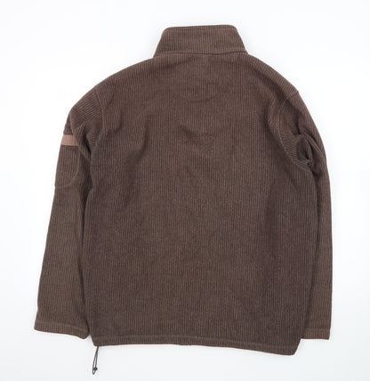 Regatta Men Brown Fleece 1/4 Zip Pullover Sweatshirt L Outdoor Hiking