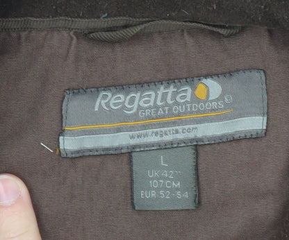 Regatta Men Brown Fleece 1/4 Zip Pullover Sweatshirt L Outdoor Hiking