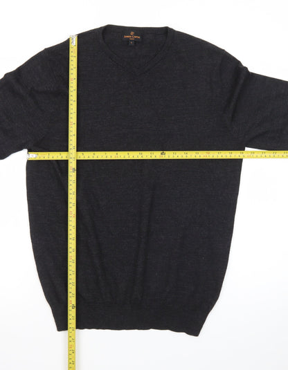 Simon Carter Men’s Black Wool Acrylic V-Neck Jumper Size L