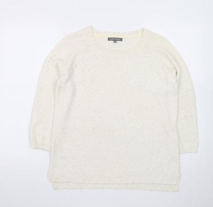 Laura Ashley Women’s Ivory Sequin Knit Jumper UK 14