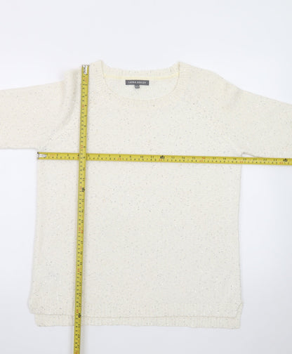 Laura Ashley Women’s Ivory Sequin Knit Jumper UK 14