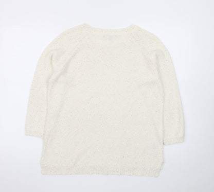 Laura Ashley Women’s Ivory Sequin Knit Jumper UK 14