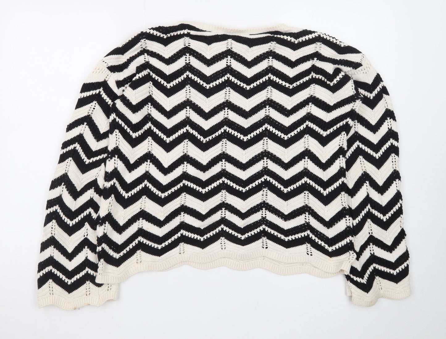 F&F Women's Black & White Chevron Knit Jumper M