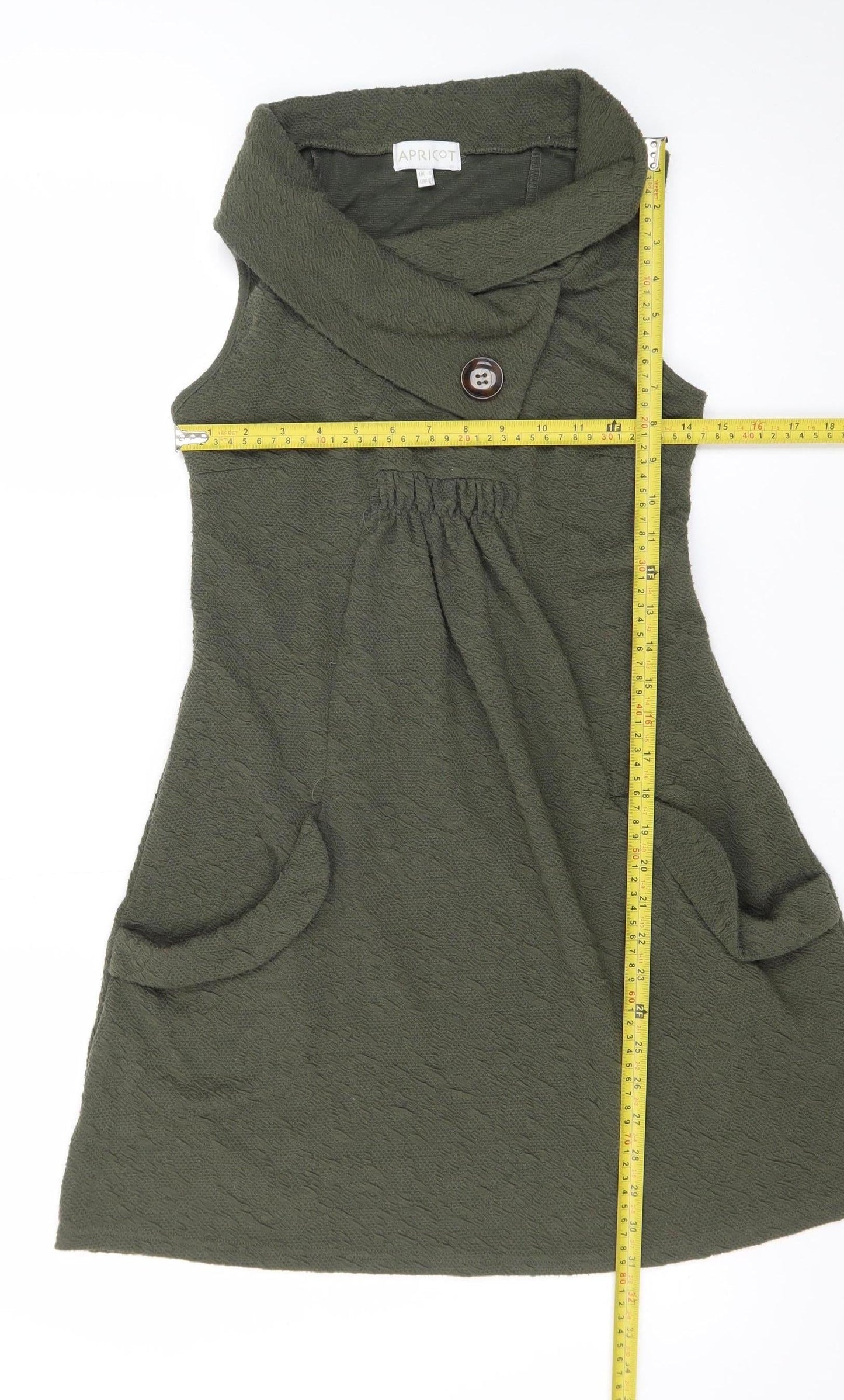 Apricot Womens Green Size 8 Sleeveless Cowl Neck Shift Dress