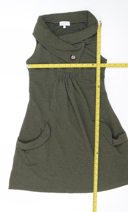 Apricot Womens Green Size 8 Sleeveless Cowl Neck Shift Dress