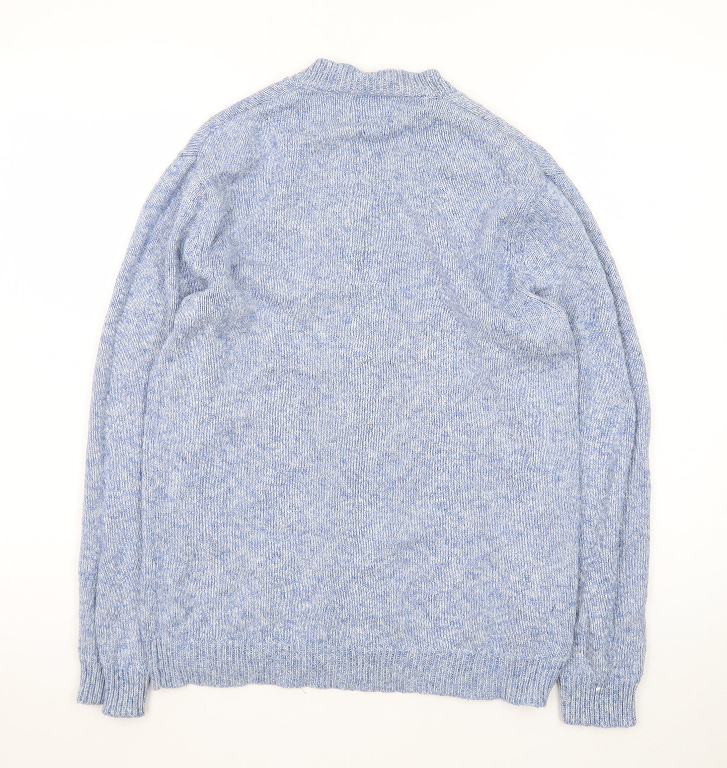 Pull & Bear Men’s Blue V-Neck Wool Blend Knit Jumper Size S