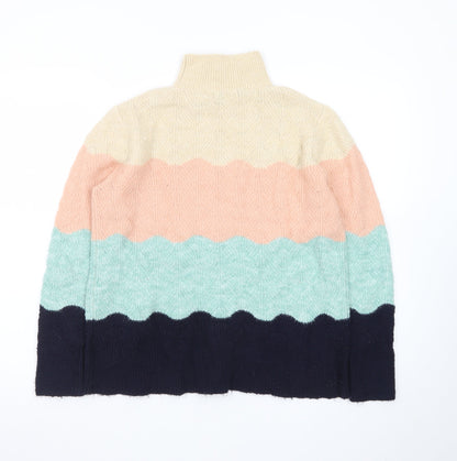 Oasis Women’s Multi Stripe High Neck Knit Jumper M