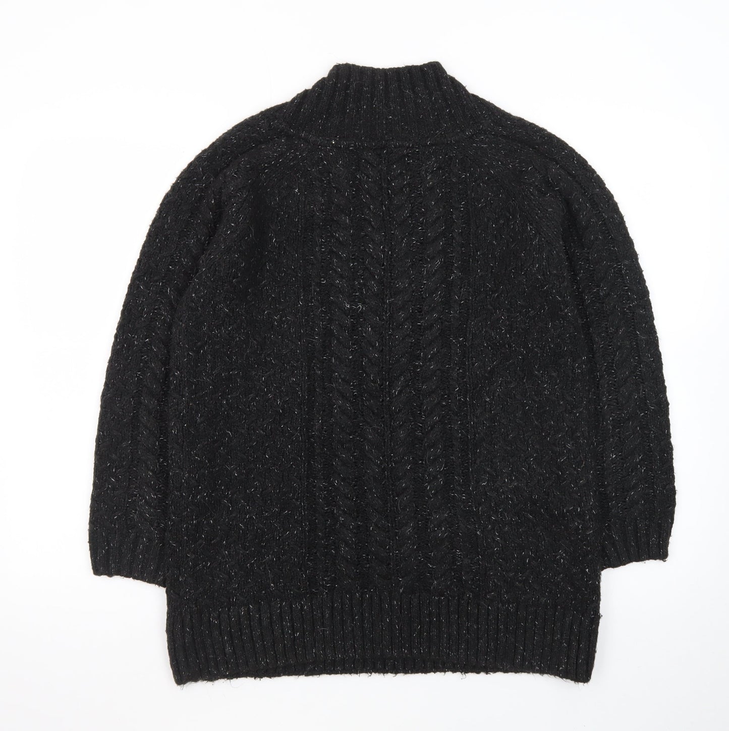 FatFace Unisex Black Cable Knit Cardigan M