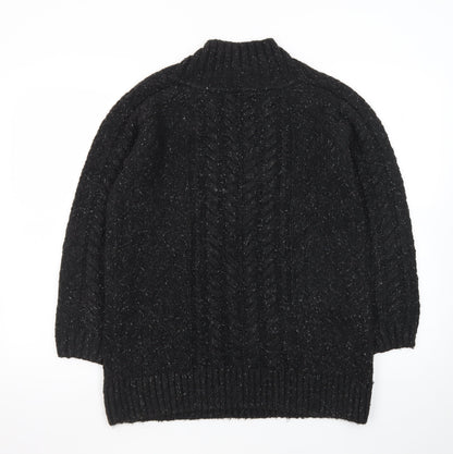 FatFace Unisex Black Cable Knit Cardigan M