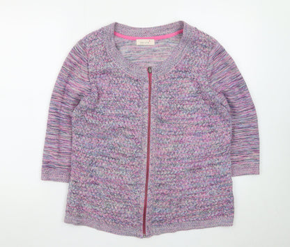 Marks and Spencer Women’s Multicoloured Full Zip Knit Jumper Size 16