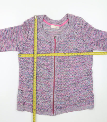 Marks and Spencer Women’s Multicoloured Full Zip Knit Jumper Size 16