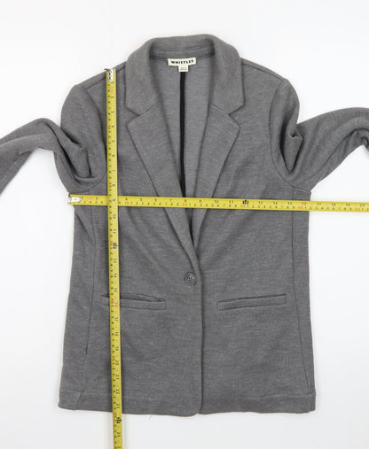Whistles Women Grey Single-Breasted Blazer Jacket Size 8