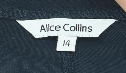 Alice Collins Women Blue Cotton Stretch Capri Leggings Size 14