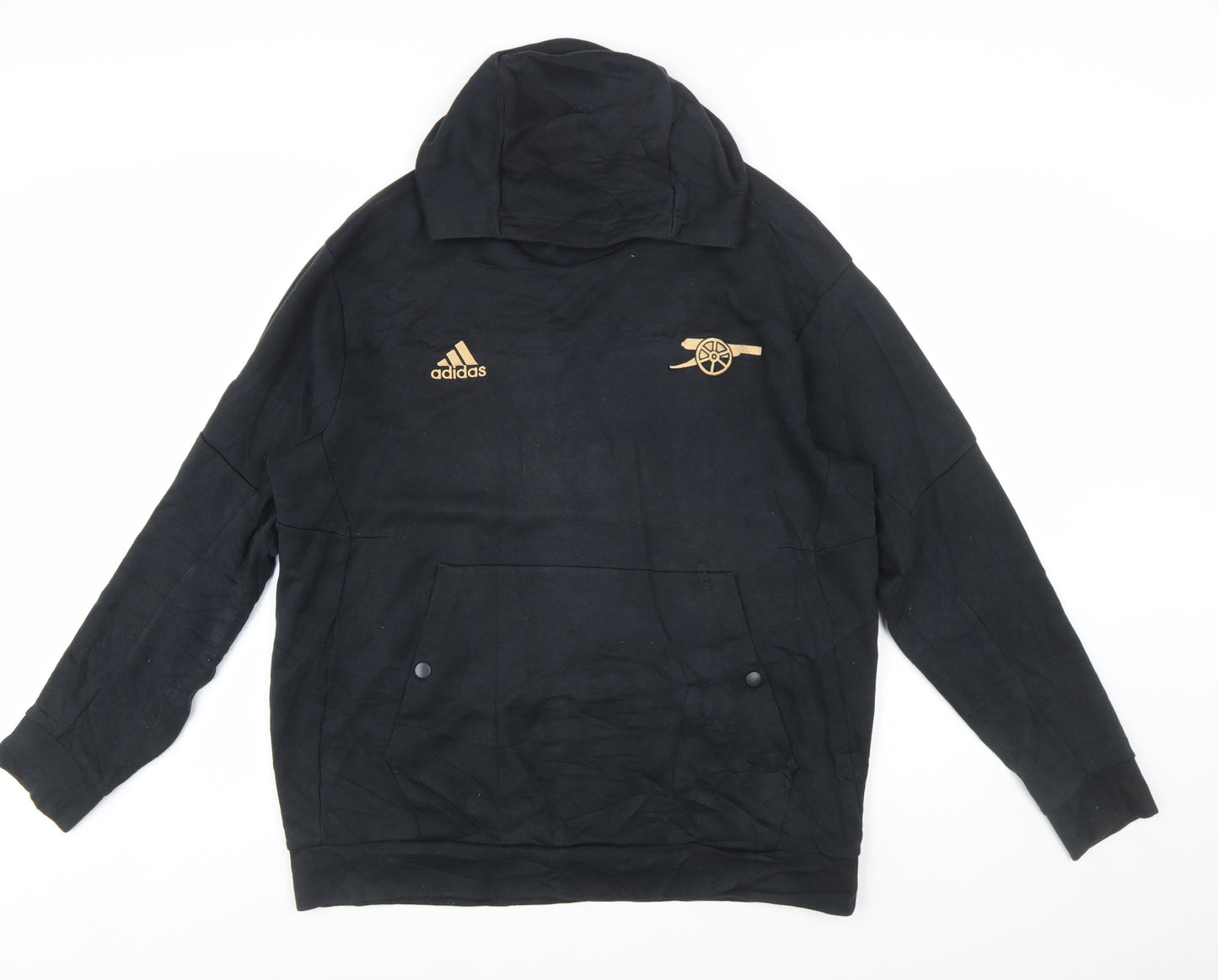 Adidas Men Black L Pullover Hoodie Football Sportswear