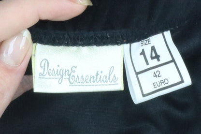 Design Essentials Womens Black Size 14 Midi Velvet Floral Skirt