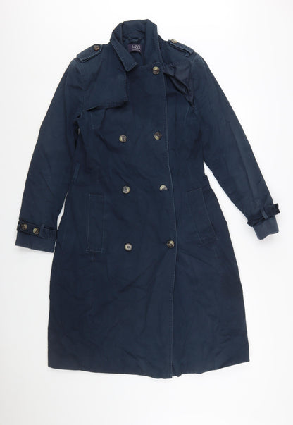 Marks and Spencer Women's Blue Cotton Trench Coat Size 10