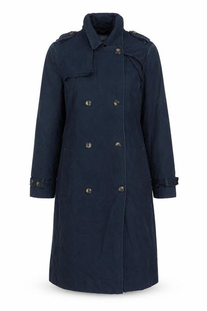 Marks and Spencer Women's Blue Cotton Trench Coat Size 10