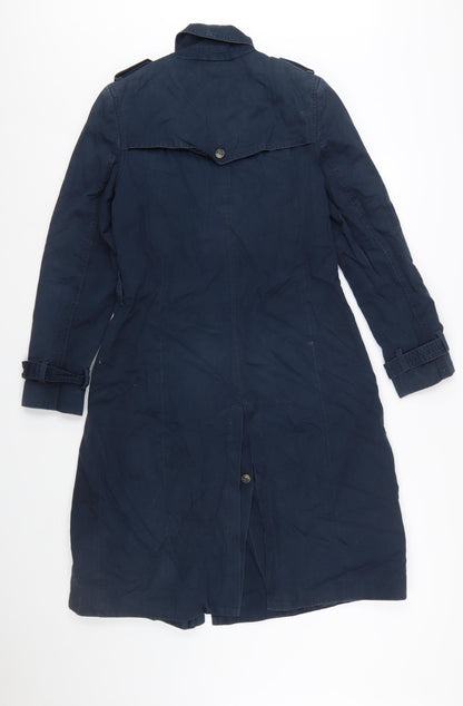 Marks and Spencer Women's Blue Cotton Trench Coat Size 10