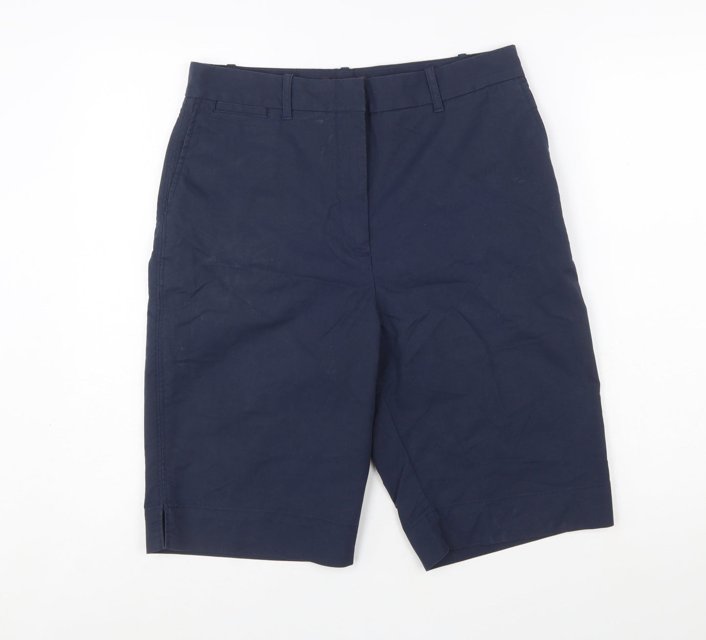 Marks and Spencer Women's Blue Bermuda Cotton Blend Shorts Size 12