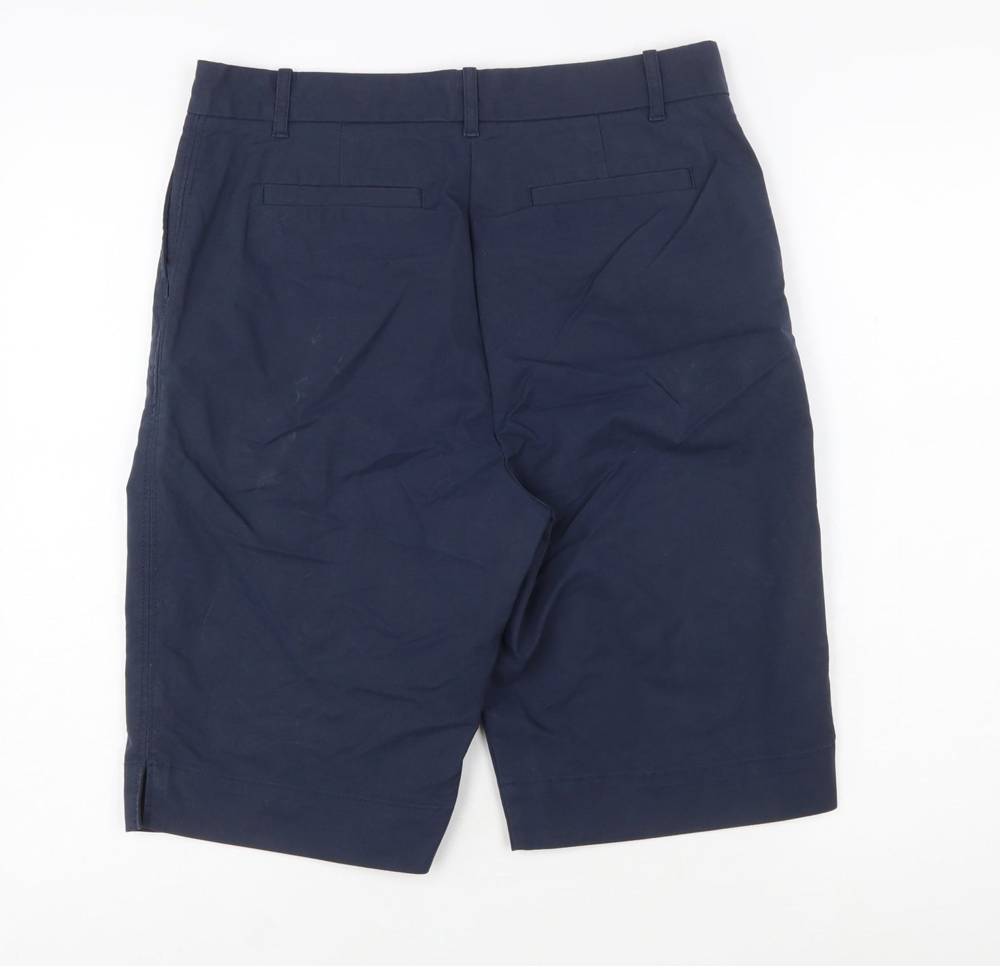 Marks and Spencer Women's Blue Bermuda Cotton Blend Shorts Size 12