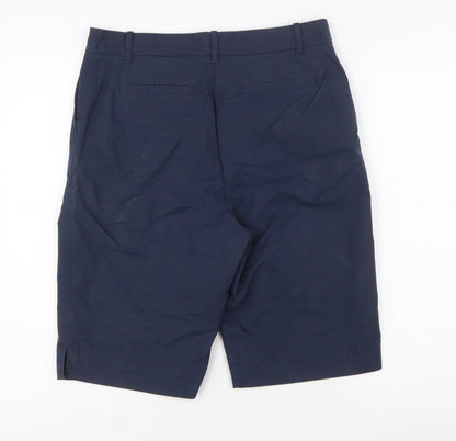 Marks and Spencer Women's Blue Bermuda Cotton Blend Shorts Size 12