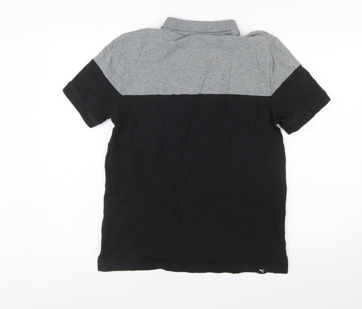 Puma Men's Black & Grey Colourblock Polo Shirt Size S